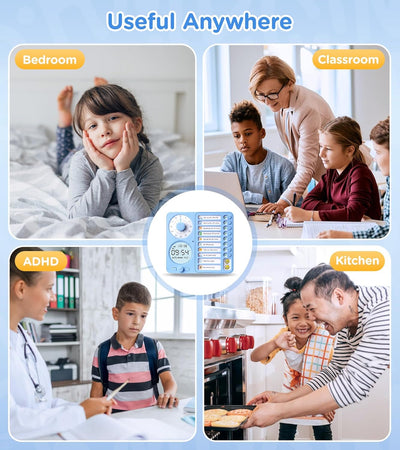 Visueller Timer & Digitaler Wecker für Kinder und Erwachsene: Lautloses Zeitmanagement-Tool mit To-do-Liste für Zuhause, Küche, Schule, Lehrer und Klassenzimmer, Aufgabenplan für Kinder