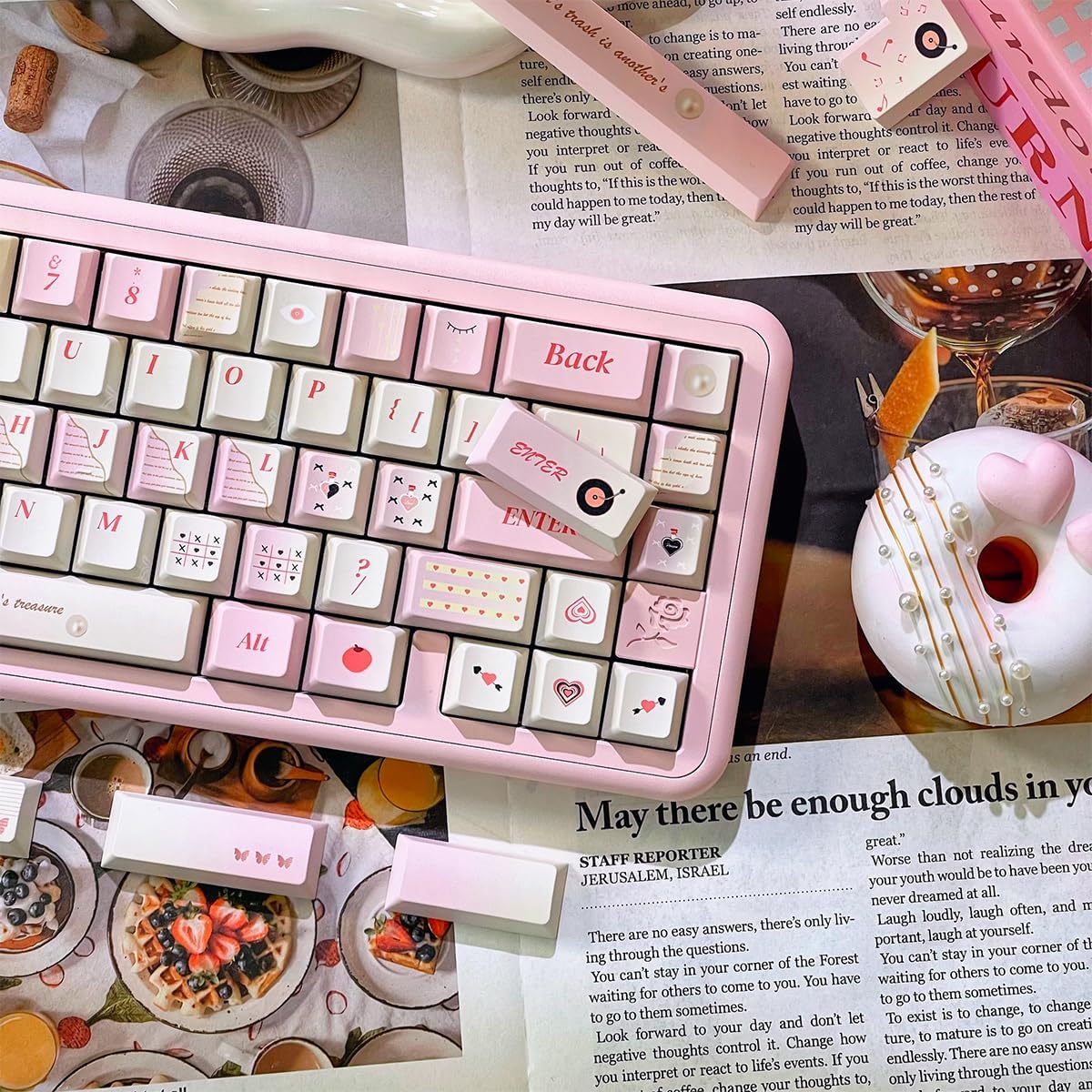 156 Tasten PBT Dye Sub Individuelle Lila Tastenkappen URE Profil Schmetterling Tastenkappen-Set Passend für 95% 75% 65% 60% Cherry Mx Switches Mechanische Tastatur