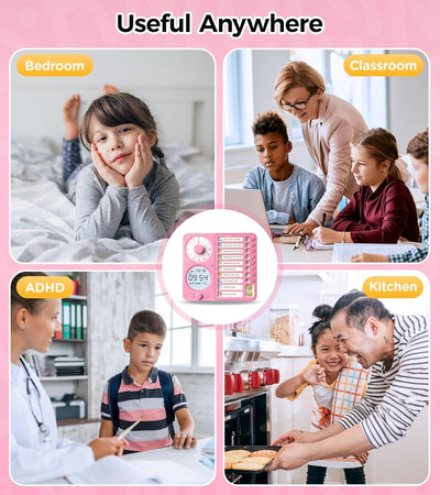 Visueller Timer & Digitaler Wecker für Kinder und Erwachsene: Lautloses Zeitmanagement-Tool mit To-do-Liste für Zuhause, Küche, Schule, Lehrer und Klassenzimmer, Aufgabenplan für Kinder