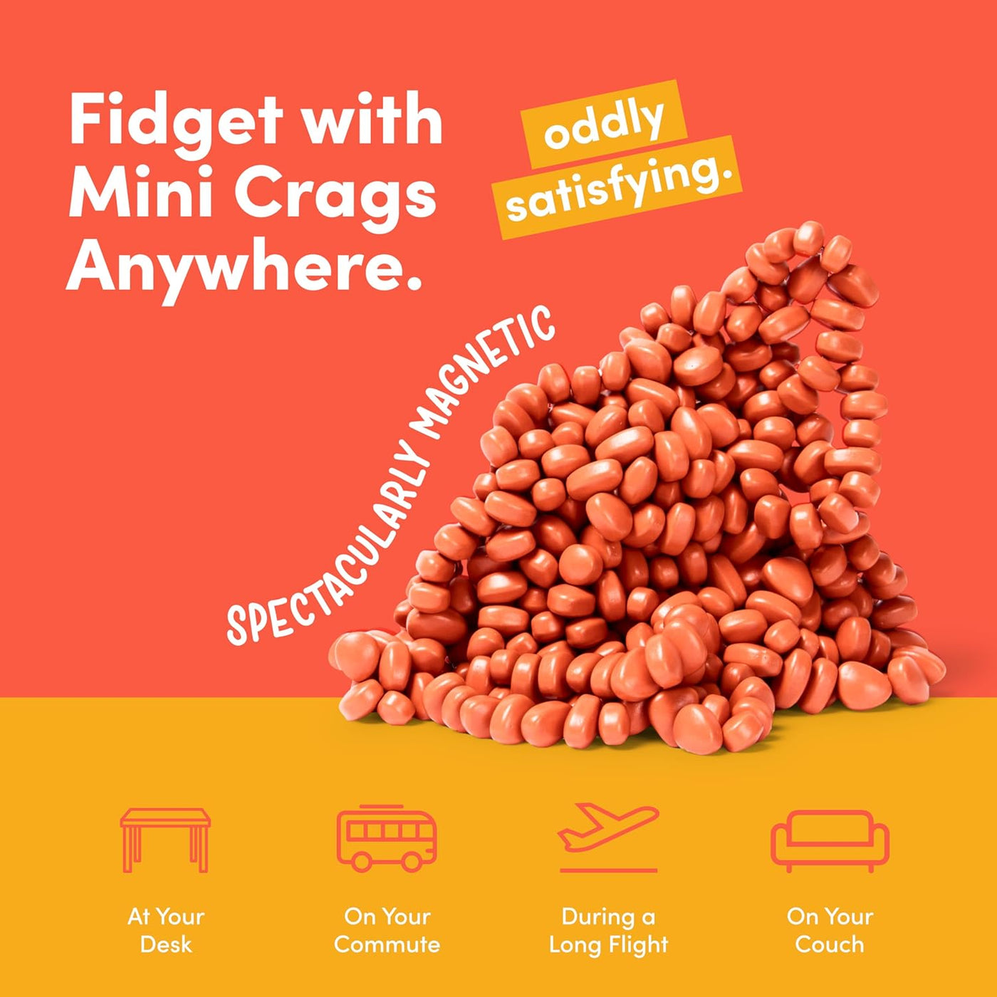 Speks Original Crags Ferrit-Knetmasse | 500+ Ferritsteine in einer Dose, Fidget-Spielzeug zur Stresslinderung, sensorisches Schreibtischspielzeug für Erwachsene & Jugendliche ab 14 | Rose, Groß