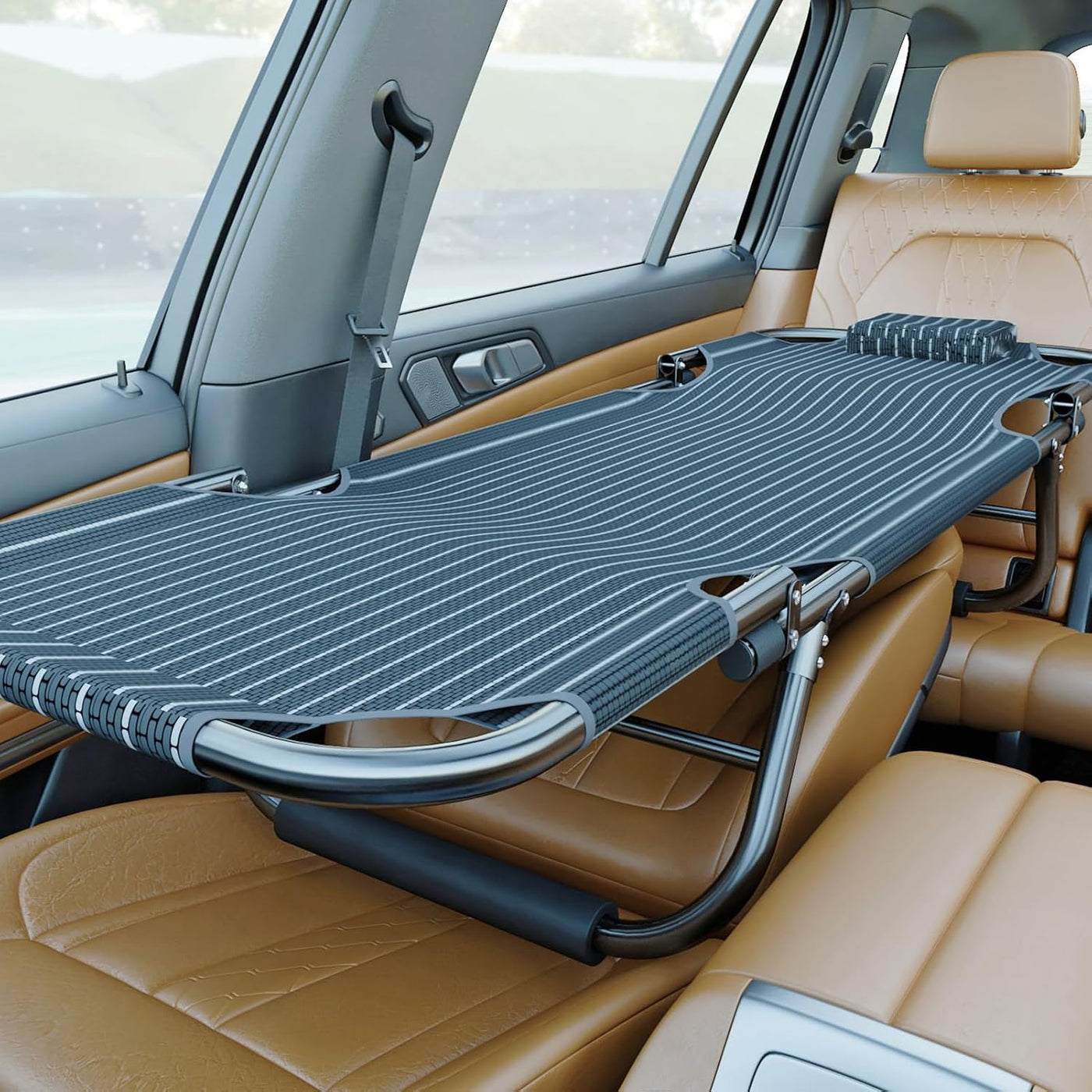 Tragbares Klappbares Campingbett Auto-Reisebett Nicht-aufblasbare Tragbare Universelle Schlaflösung Camping-Essentials Bett Büro Outdoor-Campingbett Roadtrip-Campingbett