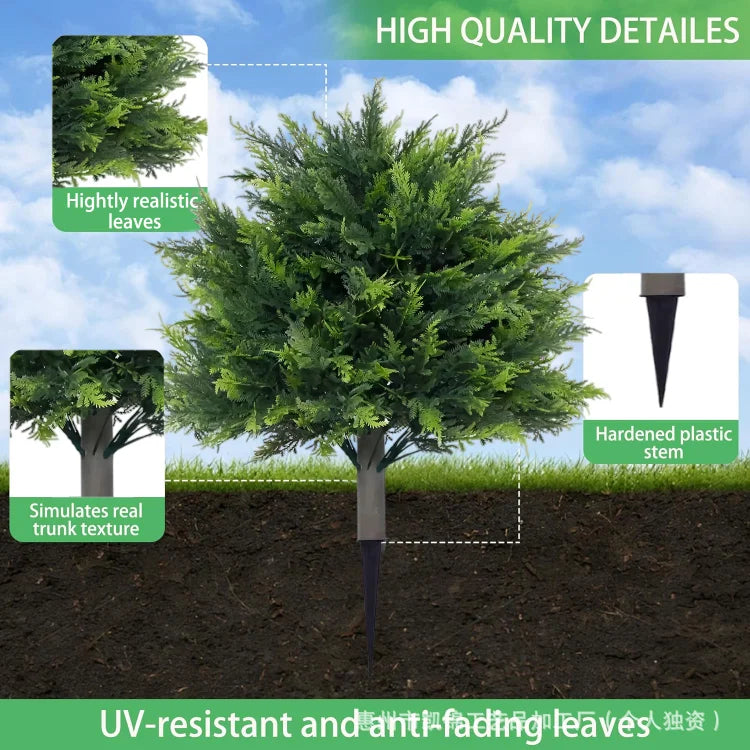 💥UV Resistant Artificial Cedar Topiary Ball Tree