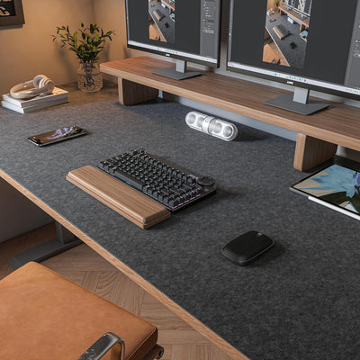 DawnTrees Filz-Schreibtischunterlage, Tastaturmatte (90x30 cm), große Filz-Mausmatte, XL-Computer-Schreibtischmatte, Schreibtischschutz für das Büro (Hellgrau)