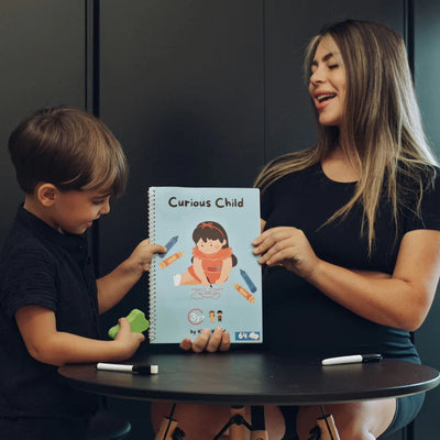 Curious Child – Schreib- und Löschheft für Schreibübungen, wiederverwendbar (64 Seiten, 3–6 Jahre)