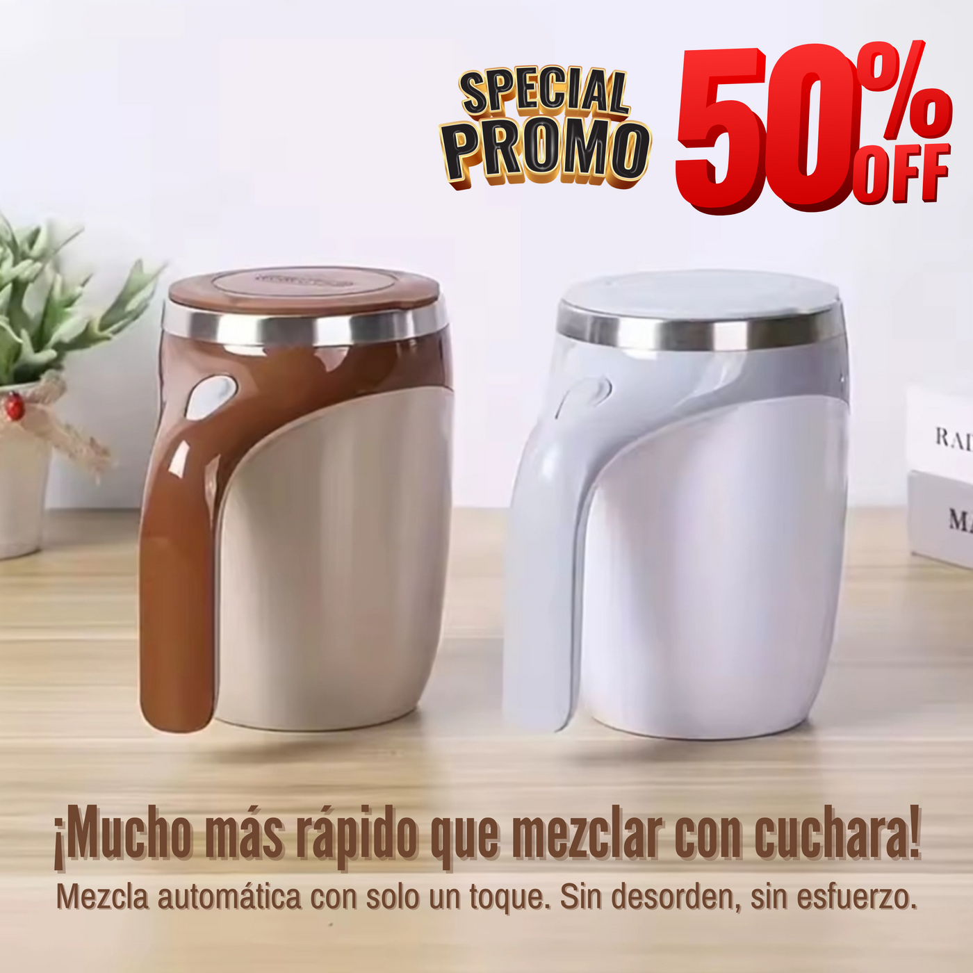 50 % RABATT!!! ☕TazaMágica™ – Wiederaufladbare Automatische Rühr-Tasse☕