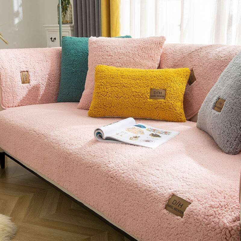 Ultraweiche Lammkaschmir-Sofaabdeckung – Mit Plüseeffekt & Rutschfest