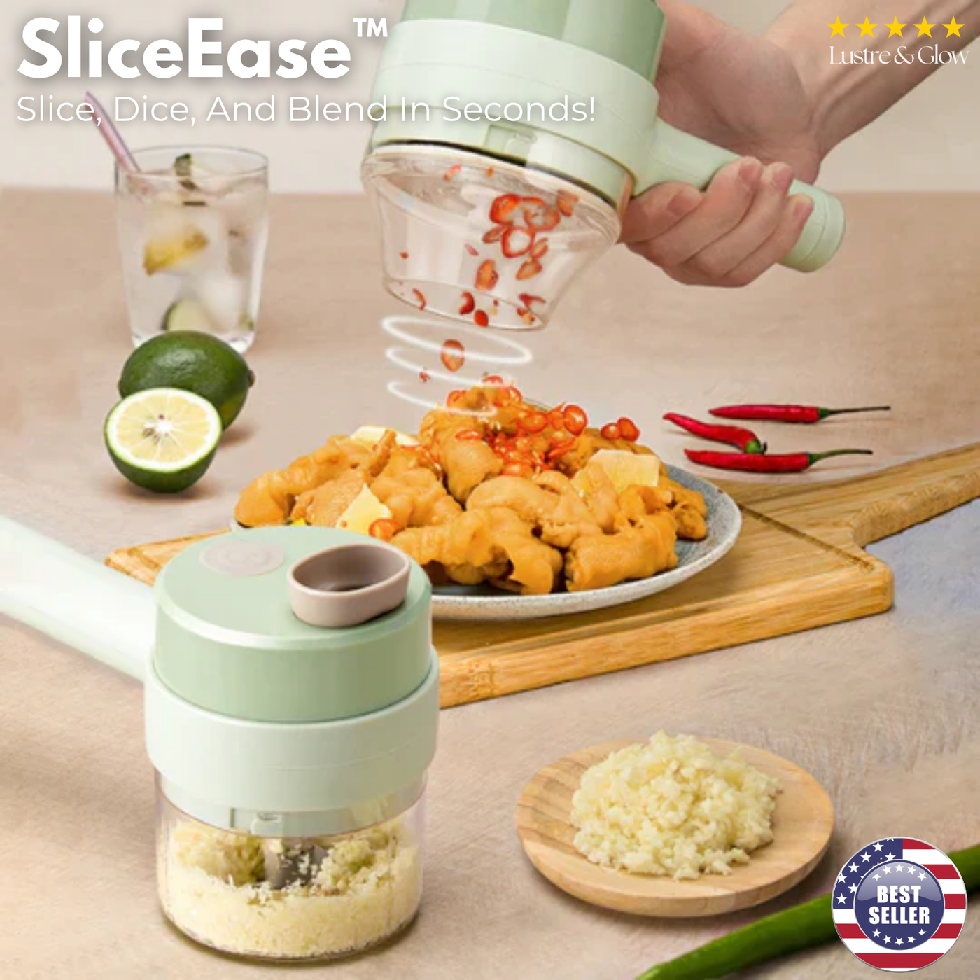 SliceEase™ | Schneiden, Würfeln und Mixen in Sekunden!