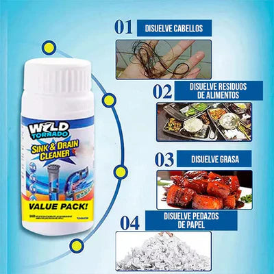 Kaufe 1 und erhalte 2 🌀 Wild Tornado – Rohrreiniger für Abflüsse, Toiletten und Waschbecken