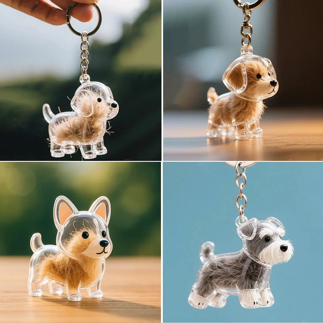 🐶 Hundehaar-Sammler Schlüsselanhänger Andenken-Aufbewahrungsbox