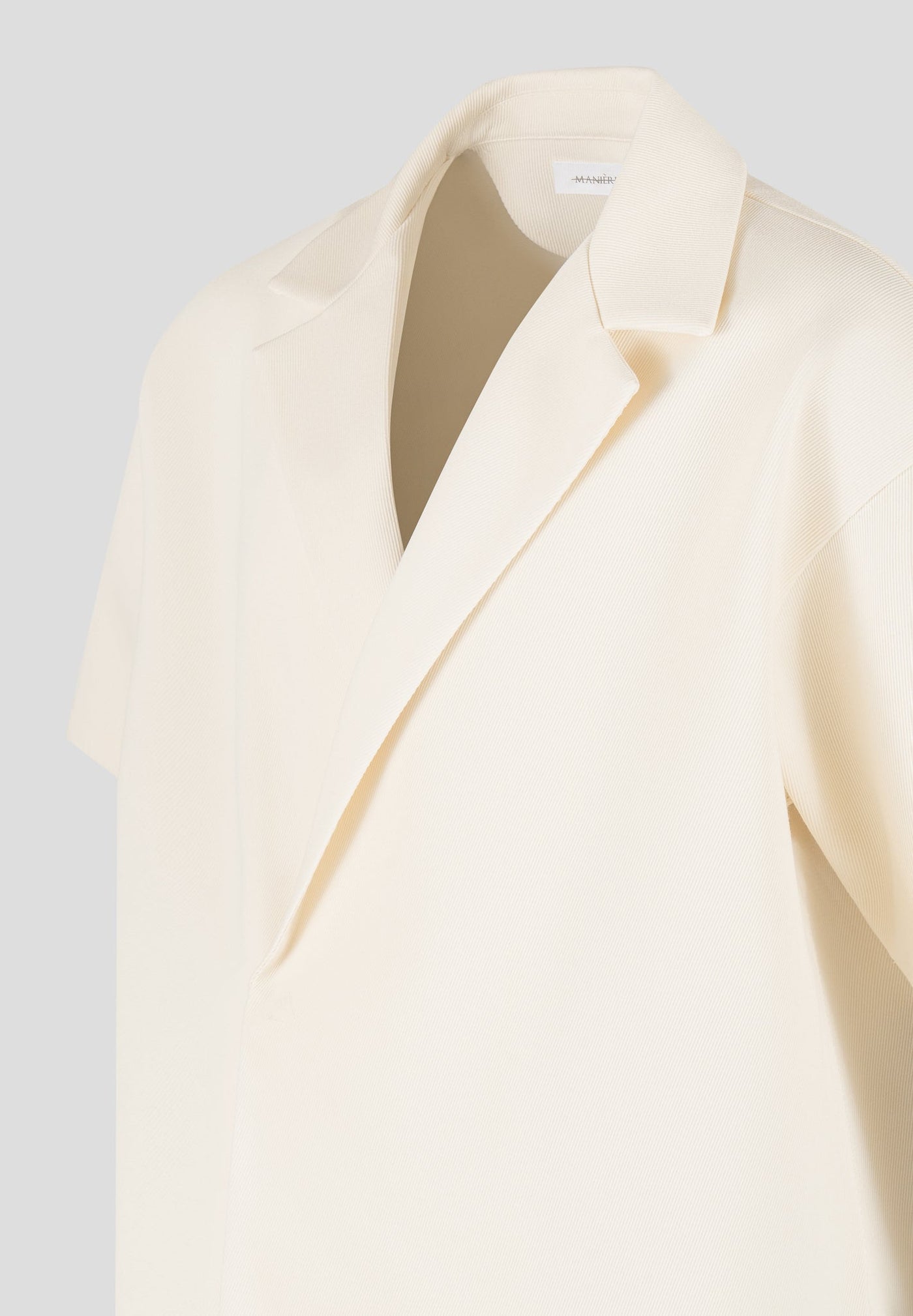Abel – Boxy Twill Zweireiher-Hemd – Cremefarben
