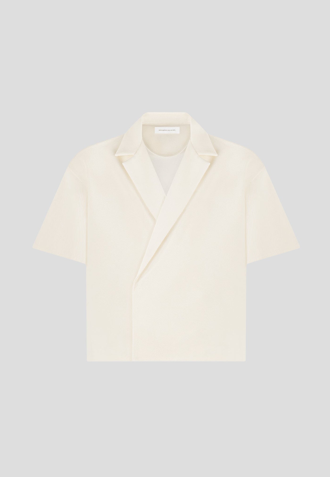 Abel – Boxy Twill Zweireiher-Hemd – Cremefarben