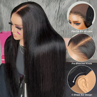 ISEE M-Cap Wear & Go Perücke – 9x6 HD Lace Glueless Perücke mit seidig glattem Haar, vorgebleicht & mit feinen Knoten