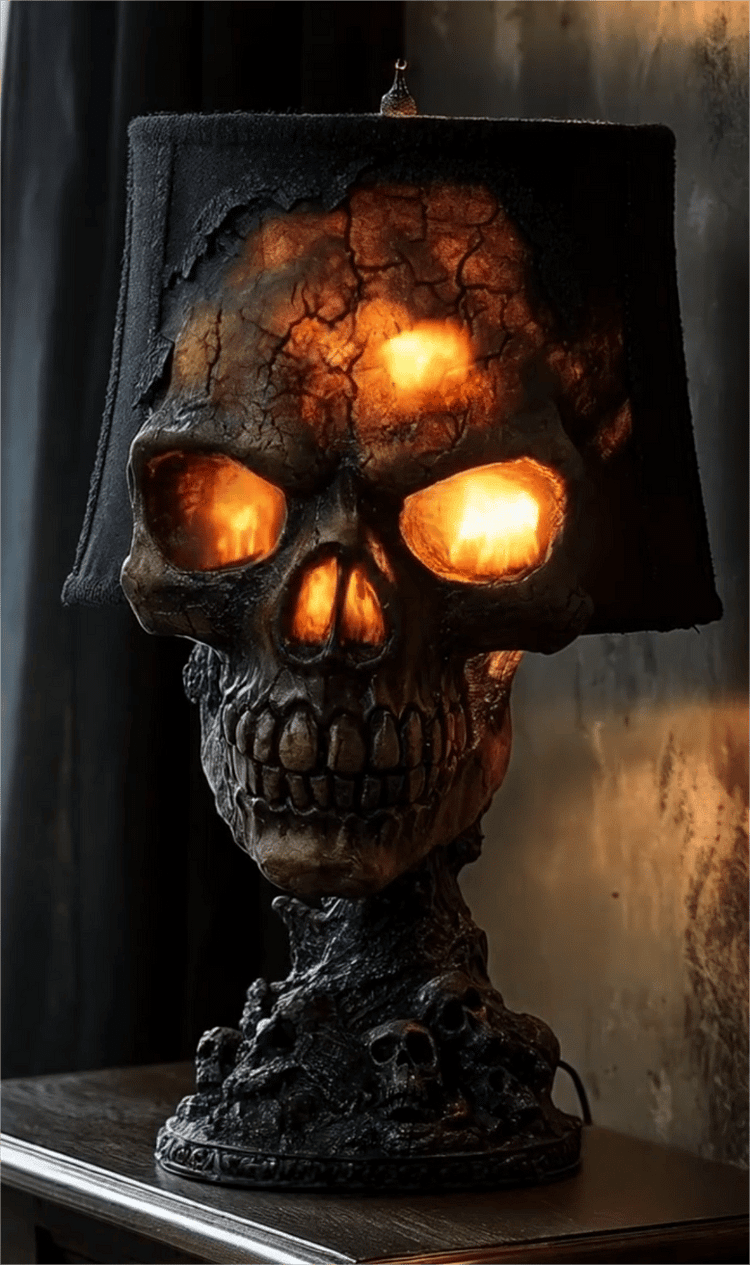 ☠️Lava-Stein-Schädel-Lampe