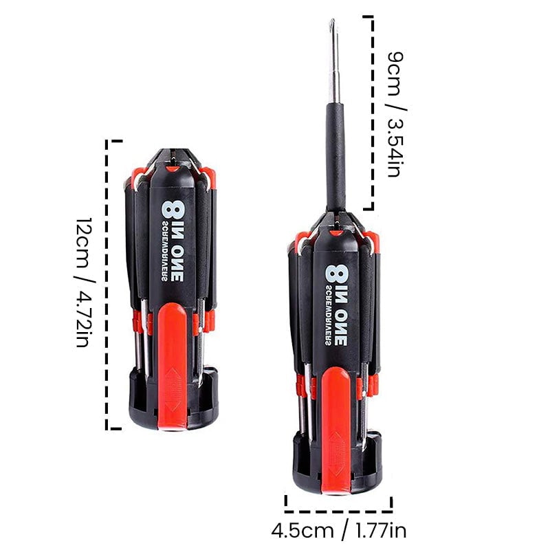 8-in-1 Schraubendreher mit LED-Taschenlampe