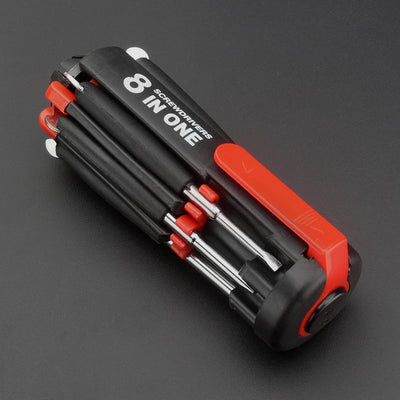 8-in-1 Schraubendreher mit LED-Taschenlampe